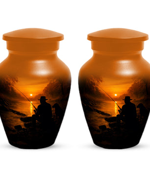 Personalized Fishing Urn for Dad – Gone Fishing Cremation Urns for Ashes | Fishing Memorial Keepsake  for Father