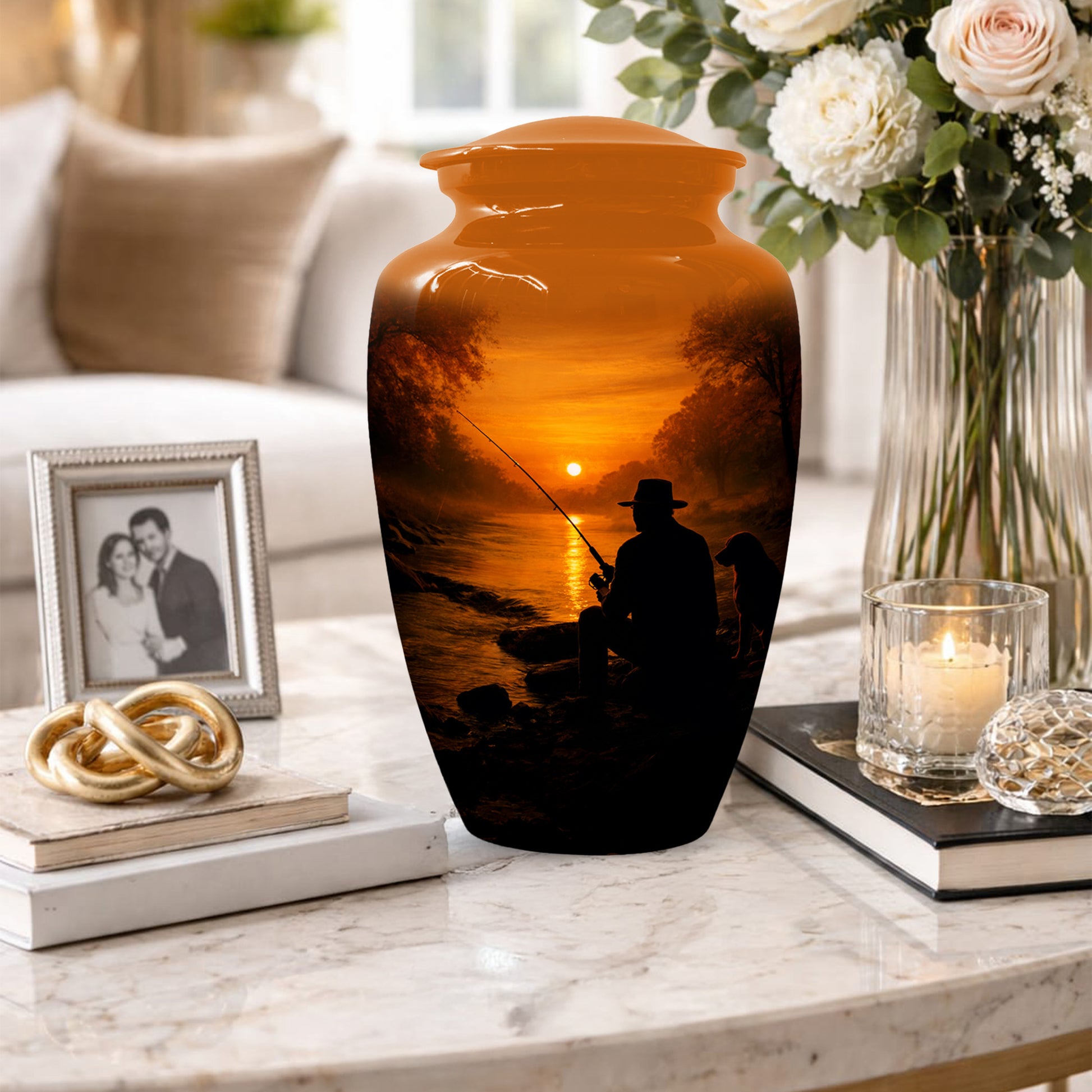 Personalized Fishing Urn for Dad – Gone Fishing Cremation Urns for Ashes | Fishing Memorial Keepsake  for Father