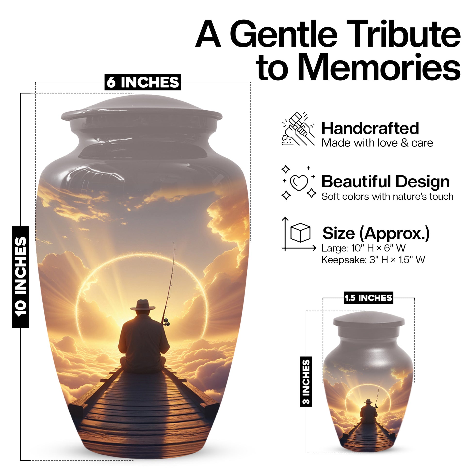 Fishing in Heaven Urn for Dad – Gone Fishing Urn | Cremation Urns Adult Male