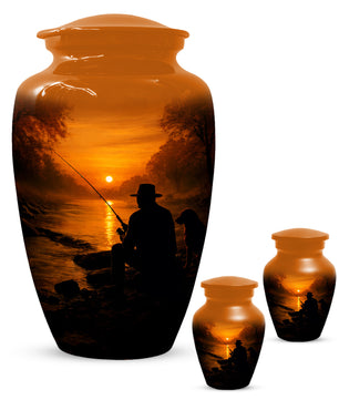 Personalized Fishing Urn for Dad – Gone Fishing Cremation Urns for Ashes | Fishing Memorial Keepsake  for Father