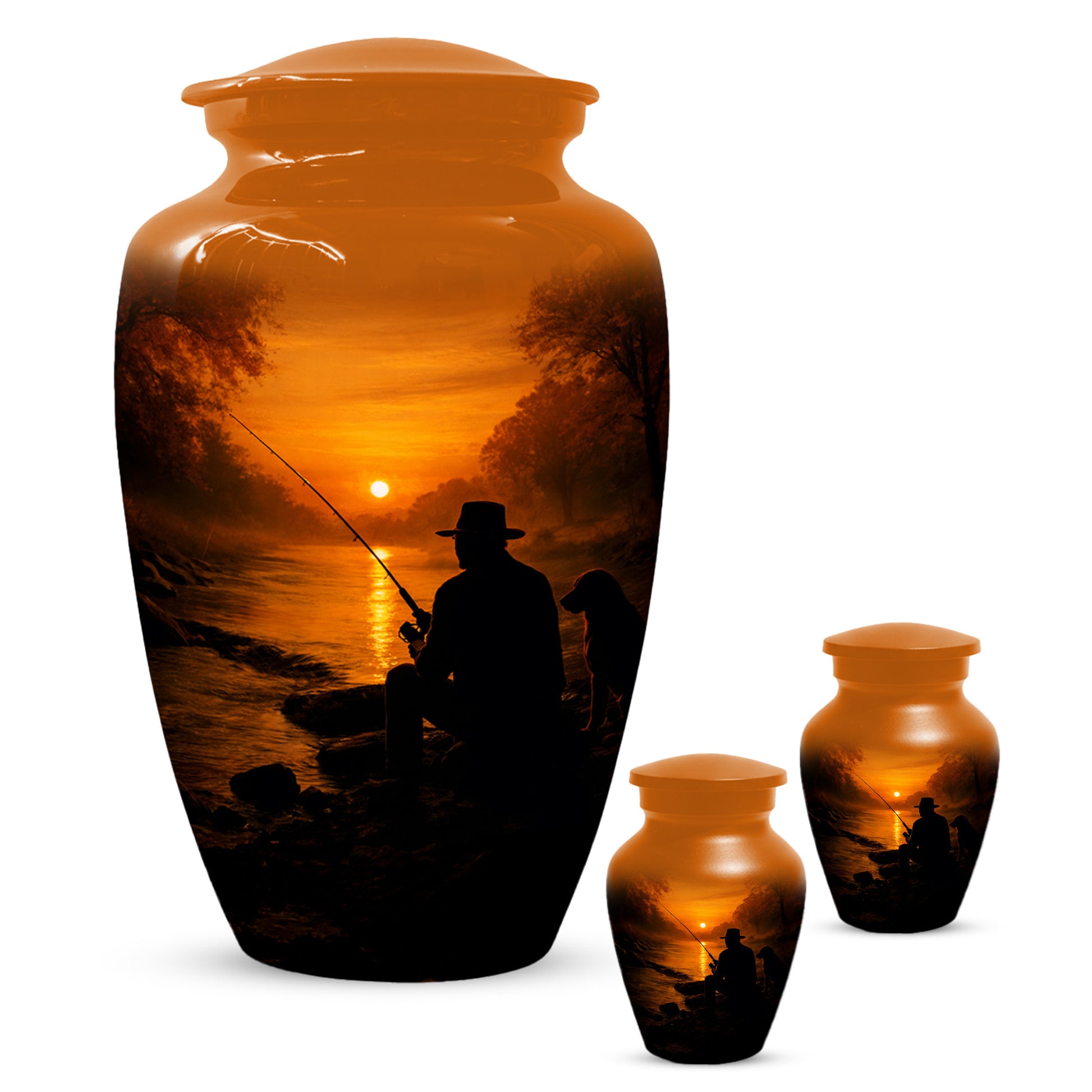 Personalized Fishing Urn for Dad – Gone Fishing Cremation Urns for Ashes | Fishing Memorial Keepsake  for Father