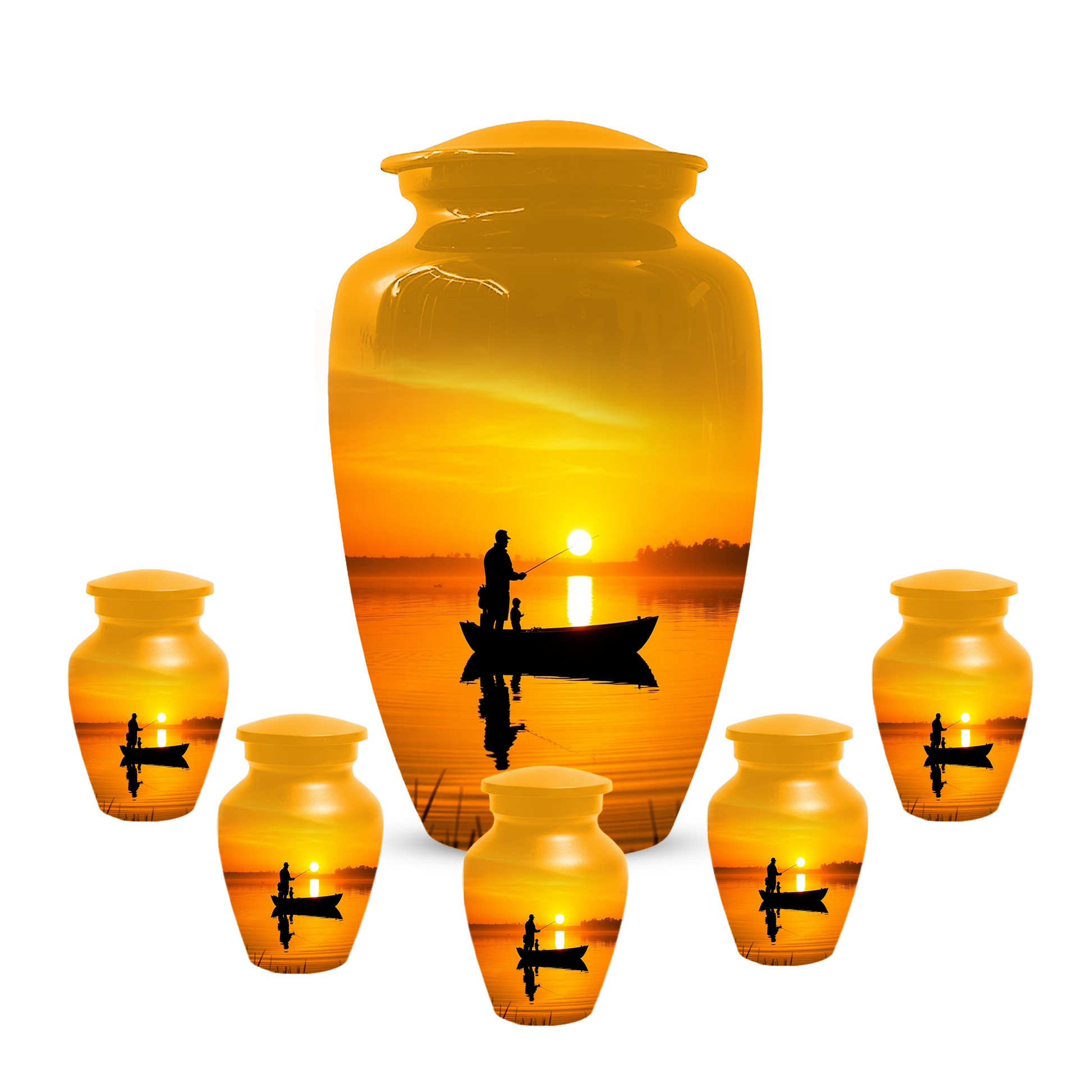 Fishing Urn for Dad, Gone Fishing Urn, Fishing Cremation Urn for Human Ashes