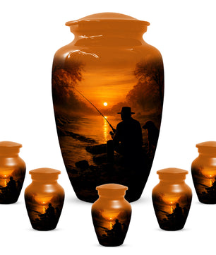 Personalized Fishing Urn for Dad – Gone Fishing Cremation Urns for Ashes | Fishing Memorial Keepsake  for Father