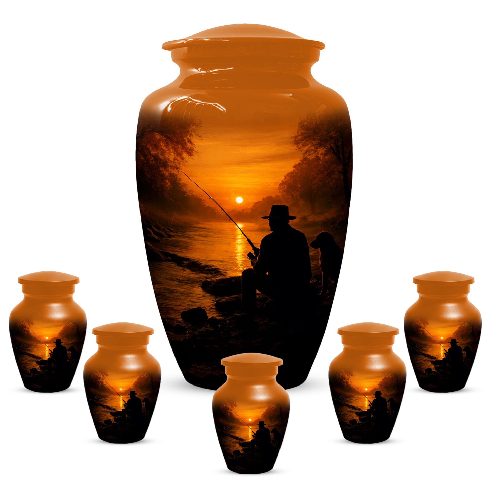 Personalized Fishing Urn for Dad – Gone Fishing Cremation Urns for Ashes | Fishing Memorial Keepsake  for Father