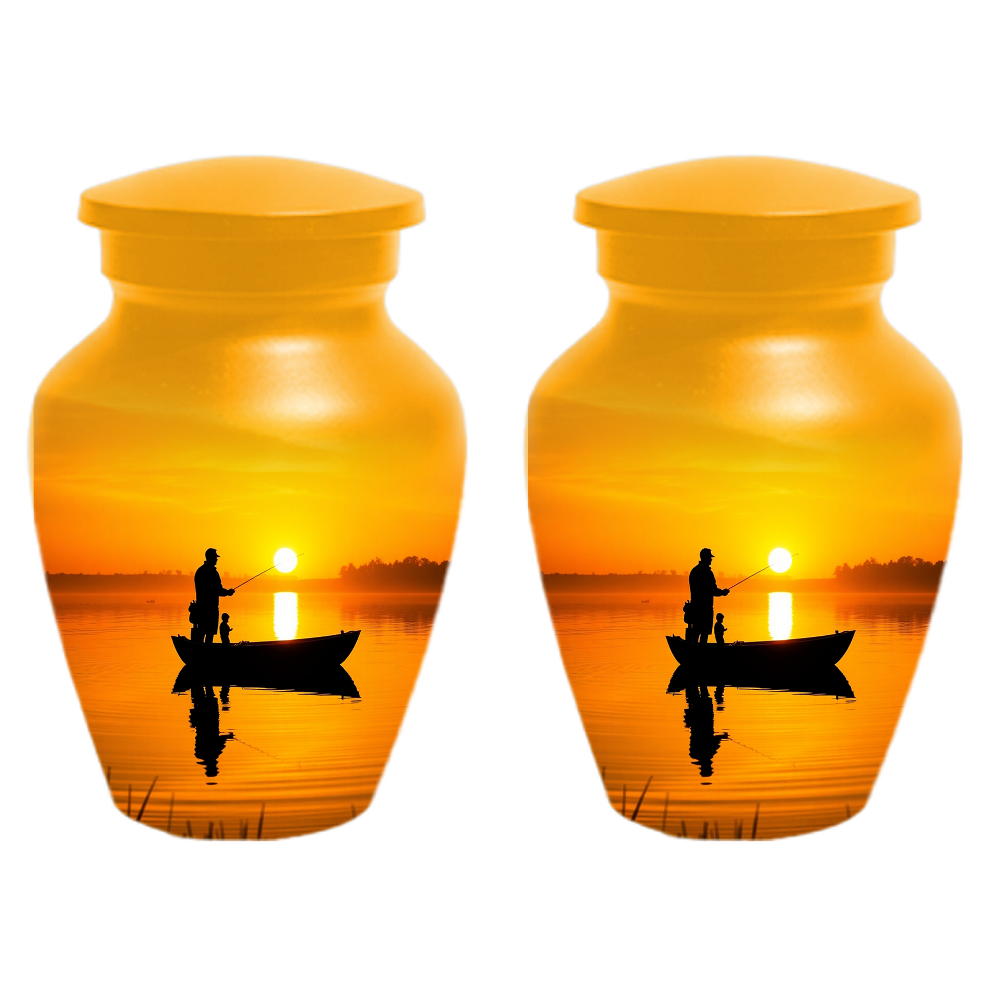 Fishing Urn for Dad, Gone Fishing Urn, Fishing Cremation Urn for Human Ashes