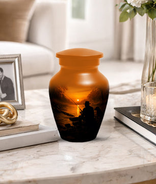 Personalized Fishing Urn for Dad – Gone Fishing Cremation Urns for Ashes | Fishing Memorial Keepsake  for Father