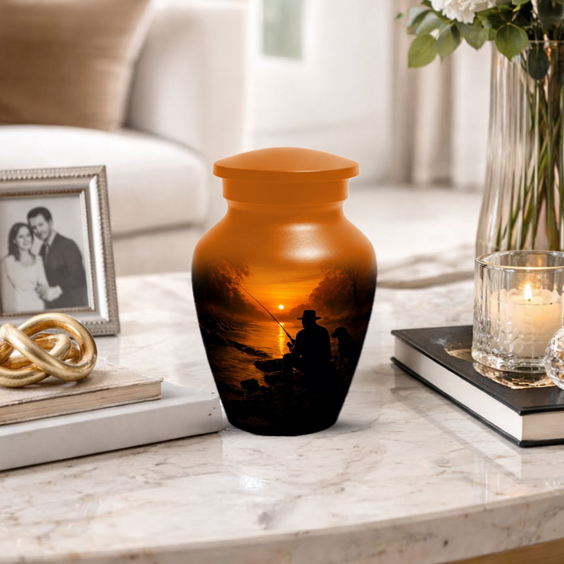 Personalized Fishing Urn for Dad – Gone Fishing Cremation Urns for Ashes | Fishing Memorial Keepsake  for Father