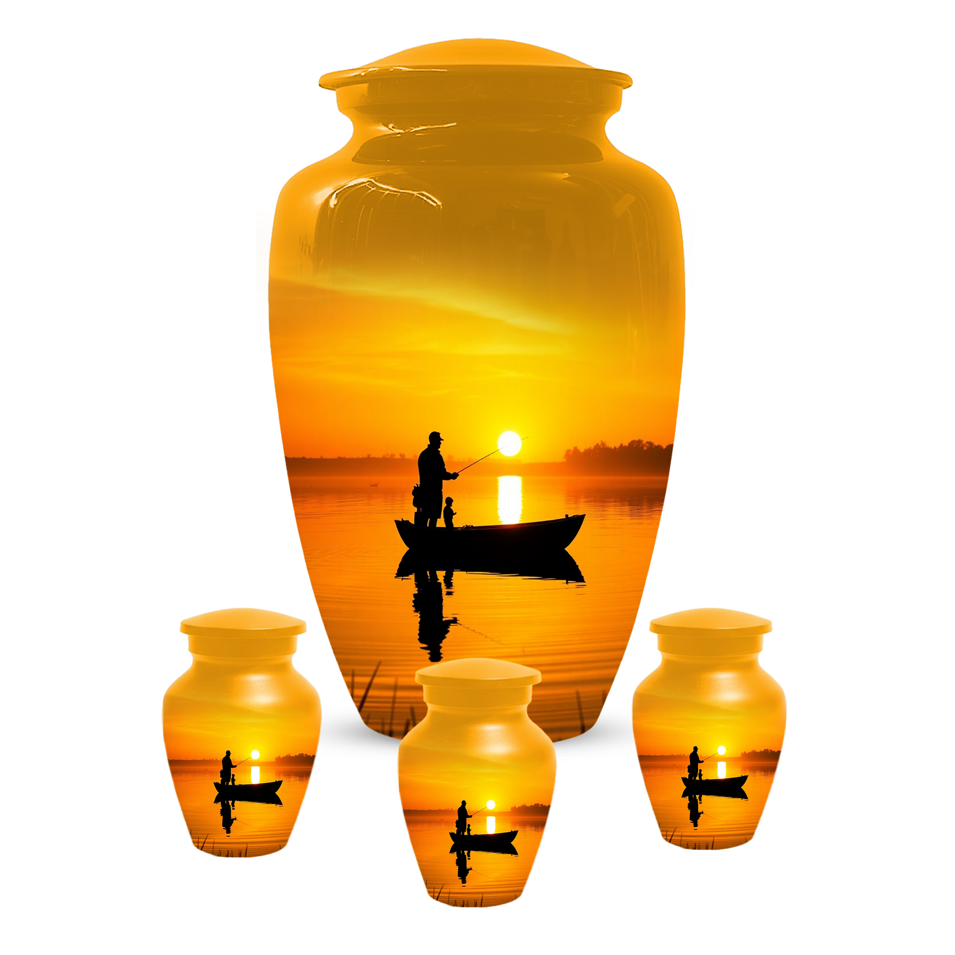 Fishing Urn for Dad, Gone Fishing Urn, Fishing Cremation Urn for Human Ashes