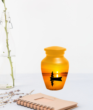 Fishing Urn for Dad, Gone Fishing Urn, Fishing Cremation Urn for Human Ashes