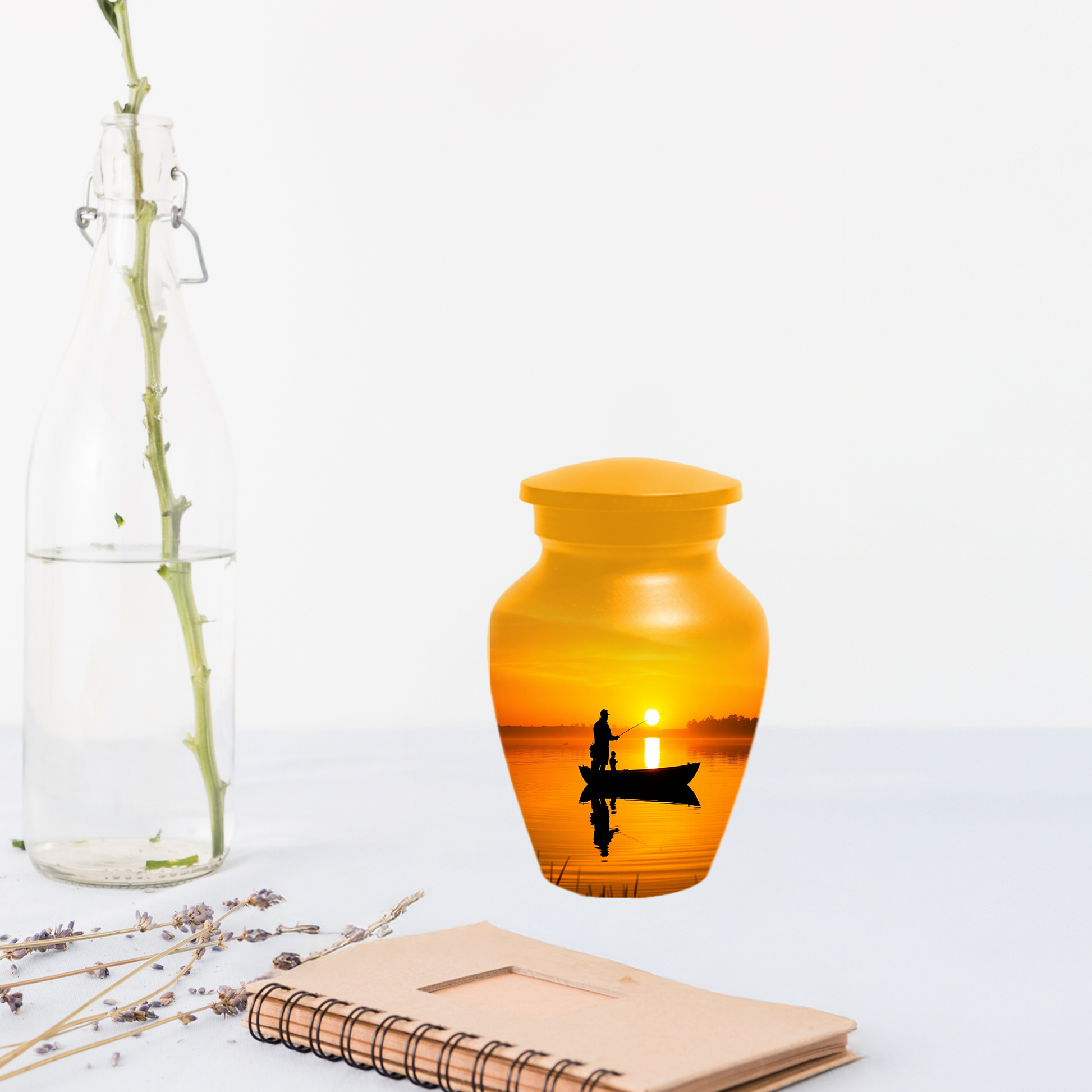 Fishing Urn for Dad, Gone Fishing Urn, Fishing Cremation Urn for Human Ashes