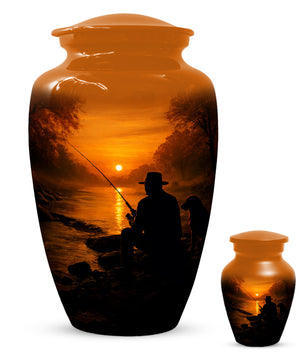 Personalized Fishing Urn for Dad – Gone Fishing Cremation Urns for Ashes | Fishing Memorial Keepsake  for Father