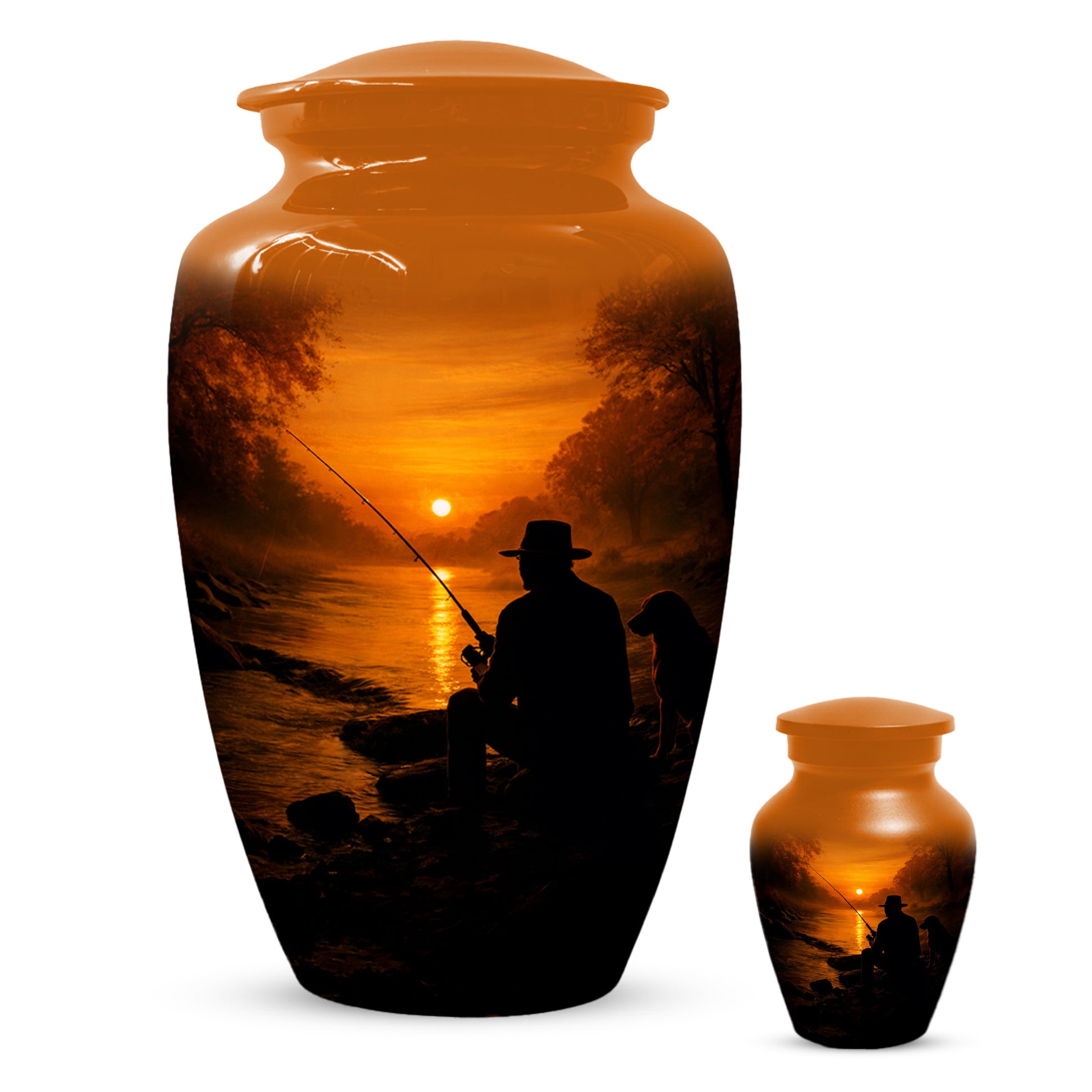 Personalized Fishing Urn for Dad – Gone Fishing Cremation Urns for Ashes | Fishing Memorial Keepsake  for Father