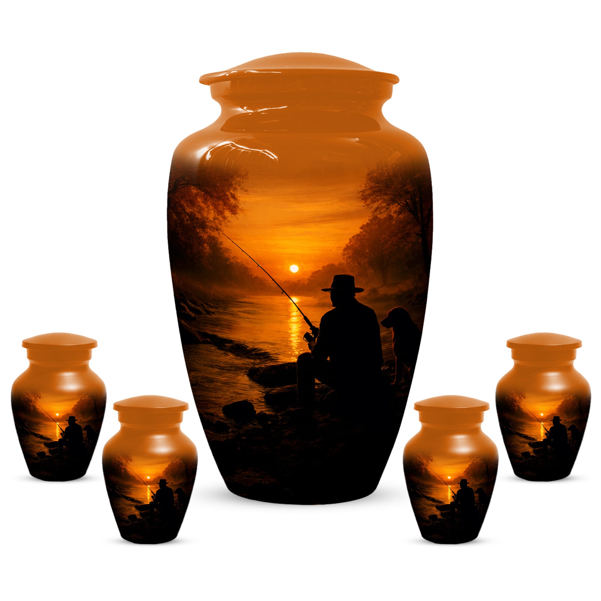 Personalized Fishing Urn for Dad – Gone Fishing Cremation Urns for Ashes | Fishing Memorial Keepsake  for Father