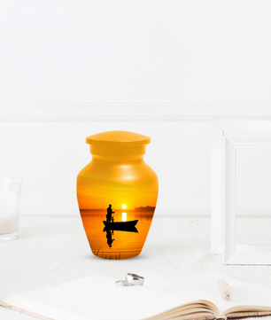 Fishing Urn for Dad, Gone Fishing Urn, Fishing Cremation Urn for Human Ashes