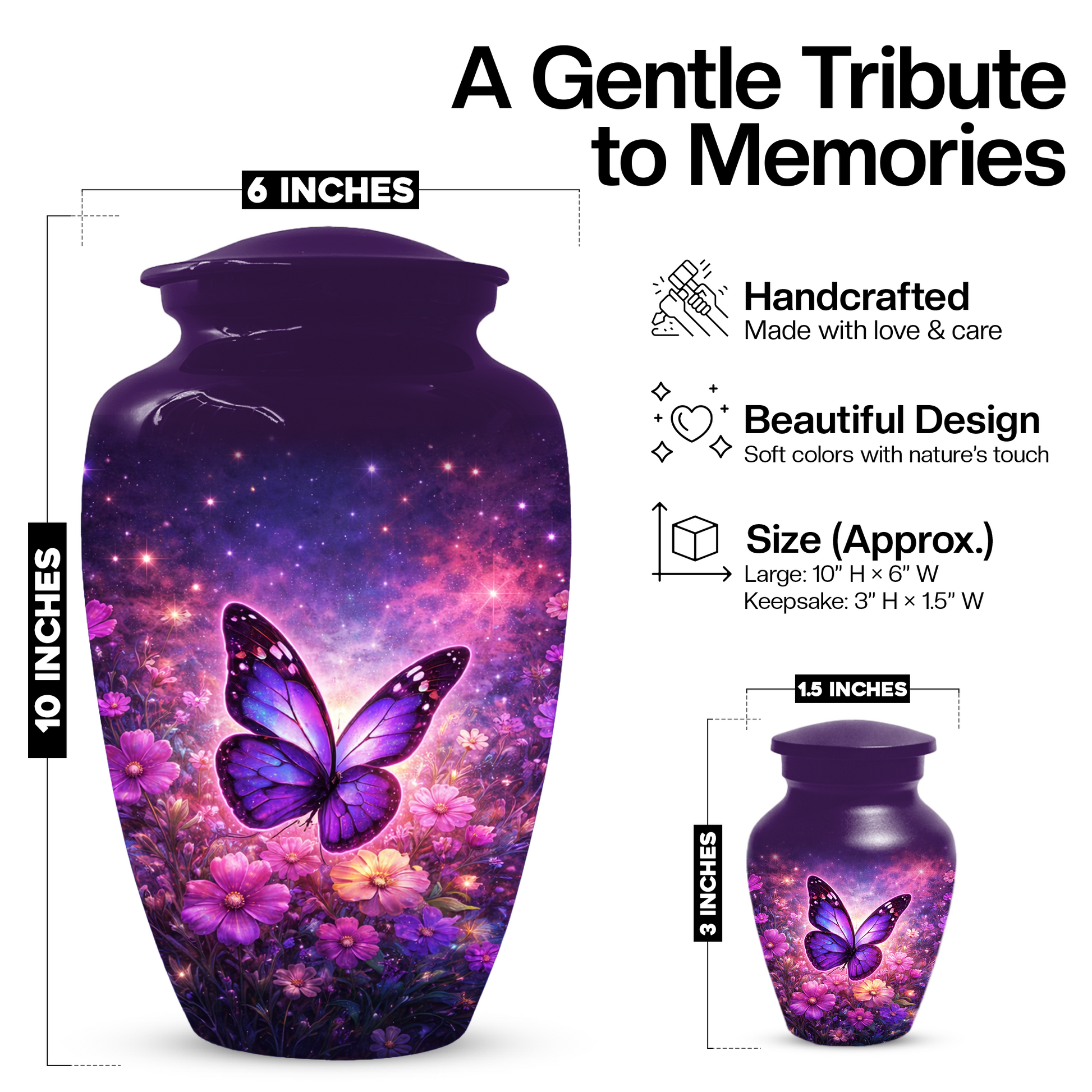 Butterfly Urn for Mom | Butterfly Large  Urns for Human Ashes |Adult Female Cremation Urn