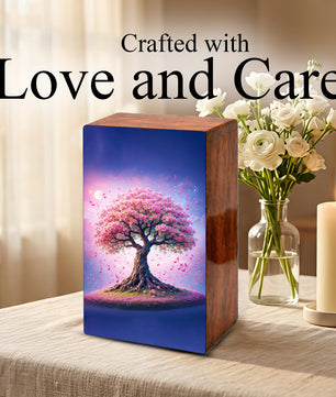 Music Note Tree Urn For Human Ashes - Personalized Pink Tree Keepsake Urns Box