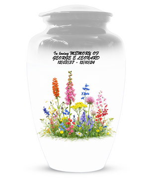 Wildflower Cremation Urn | Custom Memorial Urn for Human Ashes