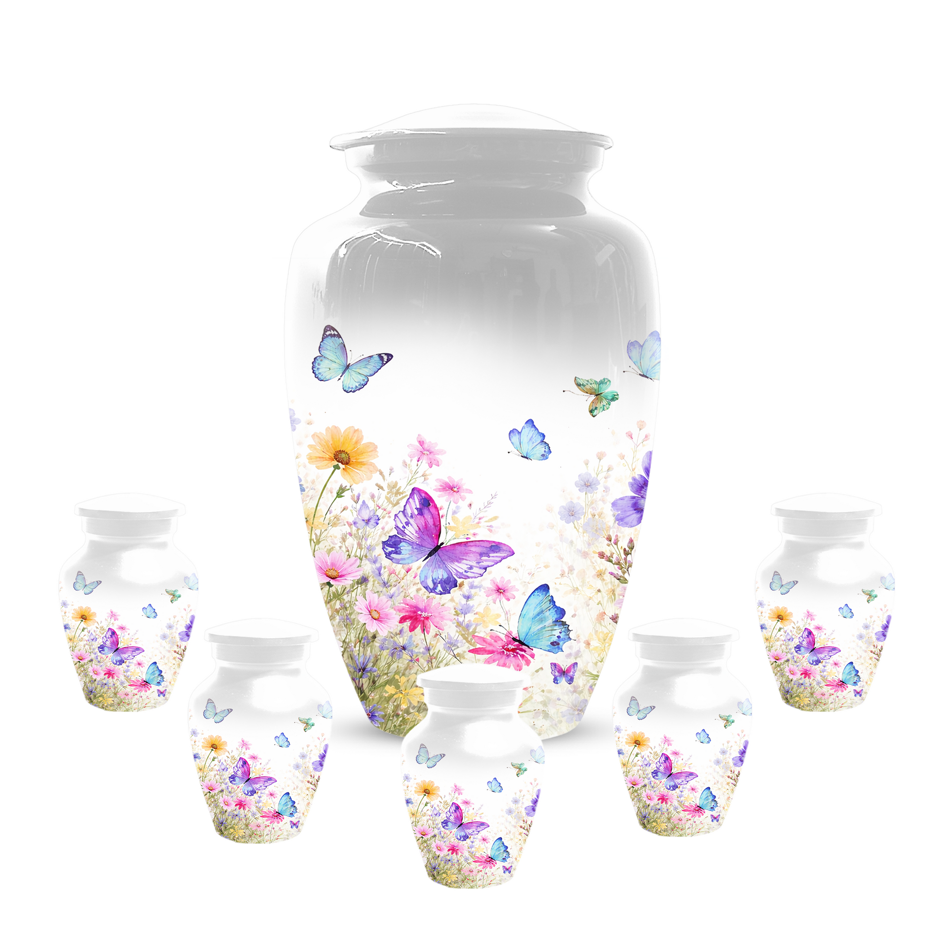 Butterfly Memorial Urn for Human Ashes, Custom Floral Cremation Urn, Butterfly Urn for Mom