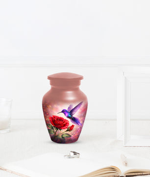 Personalized Hummingbird & Rose Urn for Mom – Custom Rose Cremation Urns for Ashes