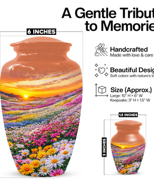 Flower Meadow Urn for Mom - Beautiful Floral Cremation Urns for Women