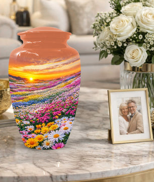 Flower Meadow Urn for Mom - Beautiful Floral Cremation Urns for Women