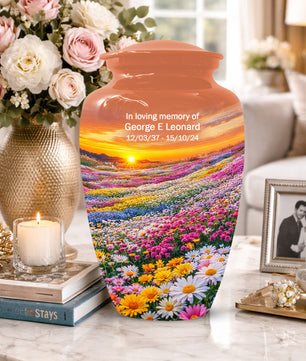 Flower Meadow Urn for Mom - Beautiful Floral Cremation Urns for Women