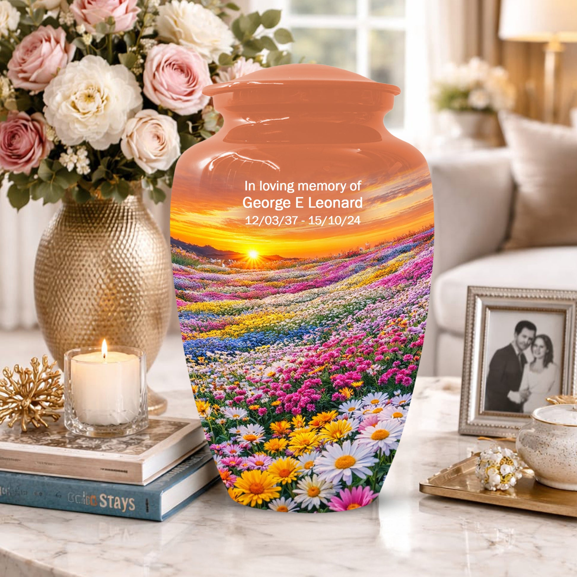 Flower Meadow Urn for Mom - Beautiful Floral Cremation Urns for Women