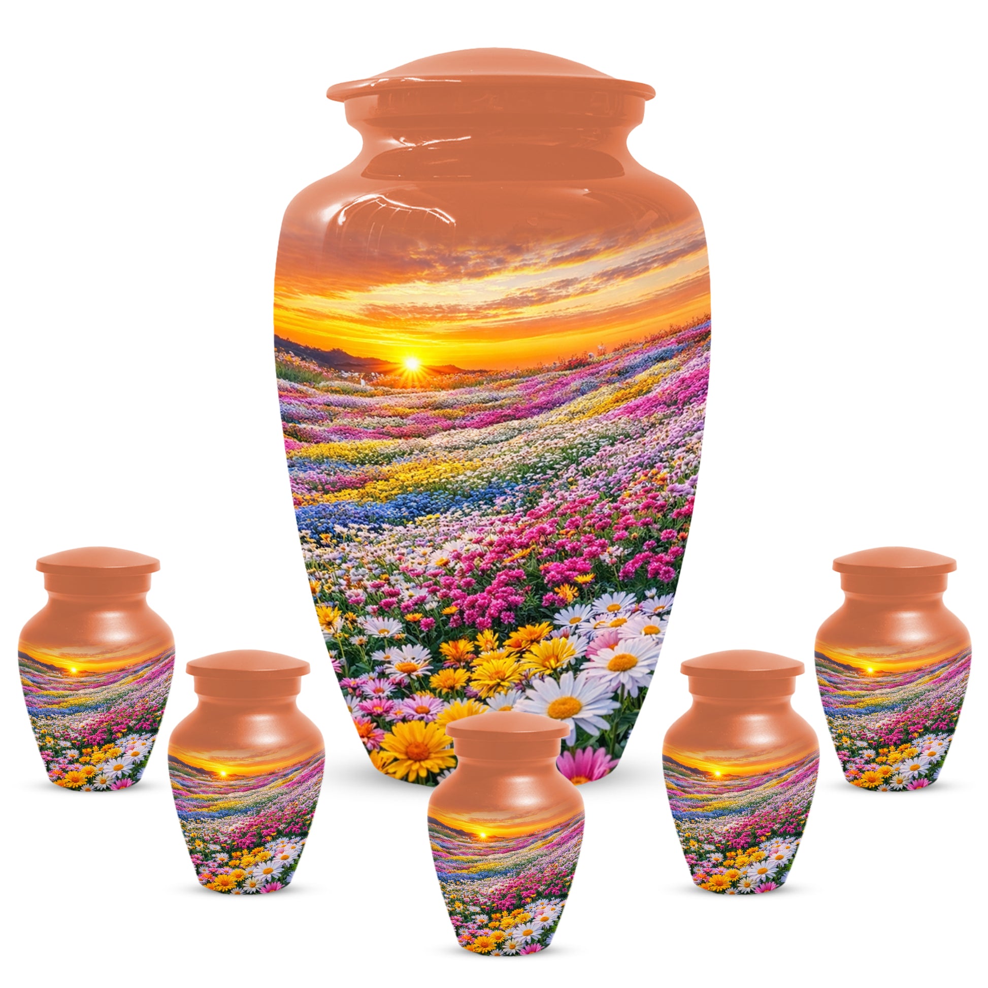 Flower Meadow Urn for Mom - Beautiful Floral Cremation Urns for Women