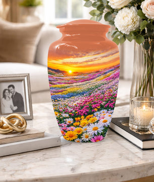 Flower Meadow Urn for Mom - Beautiful Floral Cremation Urns for Women