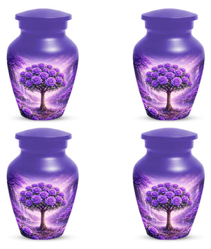 Purple Rose Urn for Ashes-  Rose Tree Memorial Keepsake for Mom or Dad | Floral Cremation Urns for Women & Men