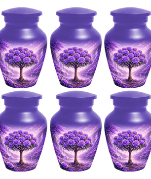 Purple Rose Urn for Ashes-  Rose Tree Memorial Keepsake for Mom or Dad | Floral Cremation Urns for Women & Men
