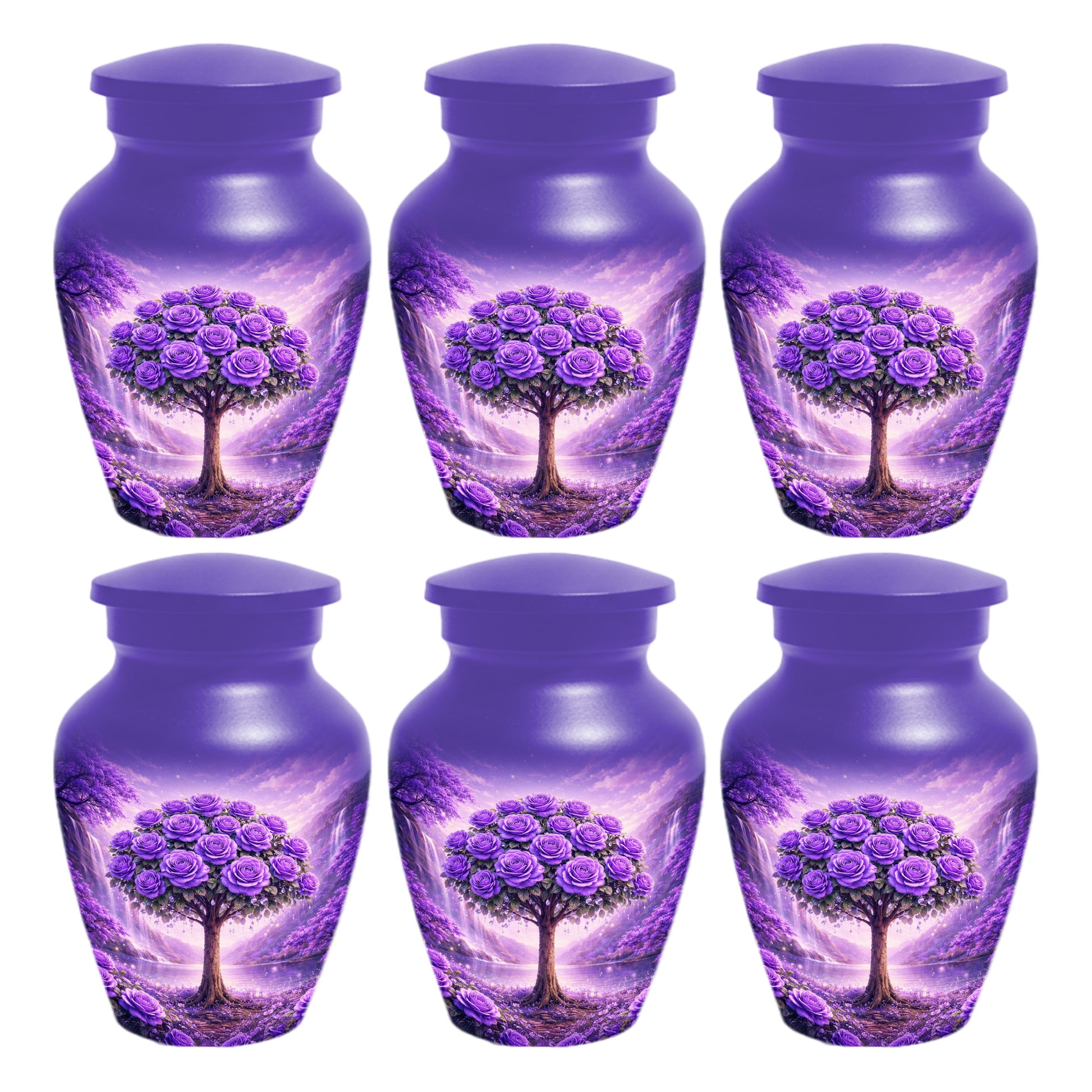 Purple Rose Urn for Ashes-  Rose Tree Memorial Keepsake for Mom or Dad | Floral Cremation Urns for Women & Men