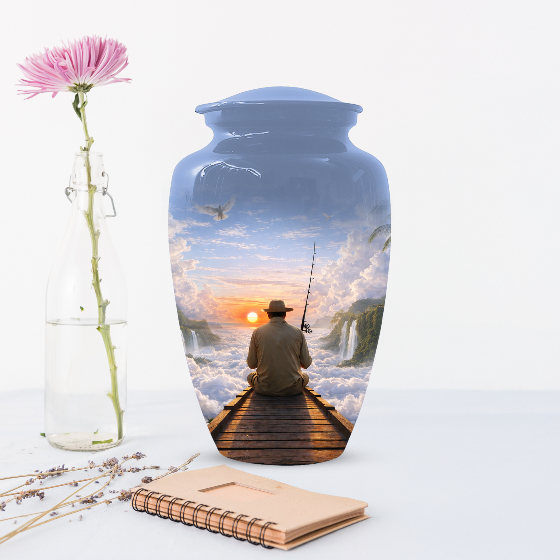 Fishing Memorial Urn for Human Ashes, Fisherman Cremation Urn
