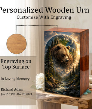 Bear Cremation Urn For Human Ashes - Animal Keepsake Urns For Male and Female