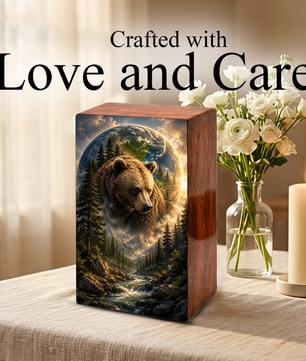 Bear Cremation Urn For Human Ashes - Animal Keepsake Urns For Male and Female