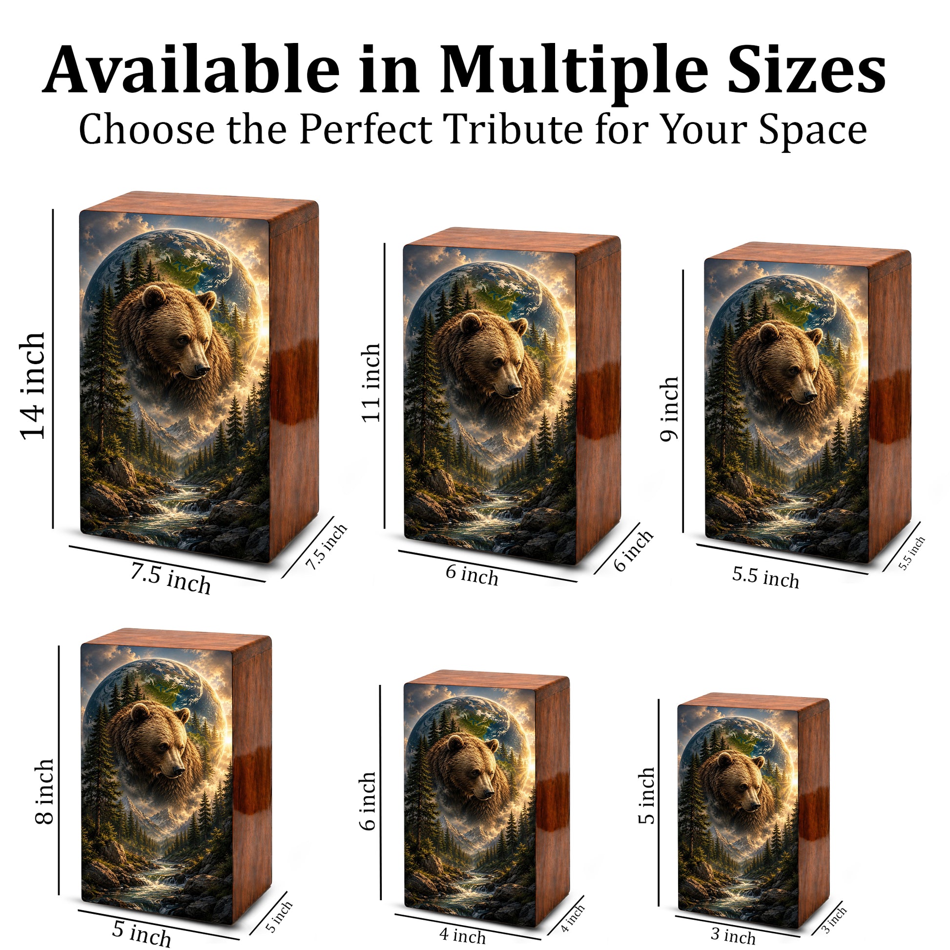 Bear Cremation Urn For Human Ashes - Animal Keepsake Urns For Male and Female
