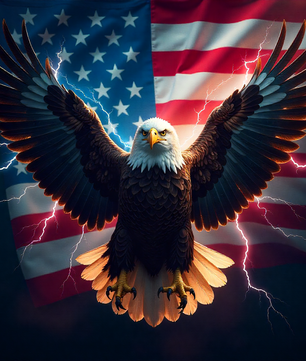 Patriotic Eagle Urn for Human Ashes | American Flag Eagle Adult Cremation Urn Memorial