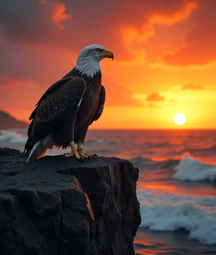 Eagle Sunset Urn for Human Ashes | Majestic Eagle Adult Cremation Urn