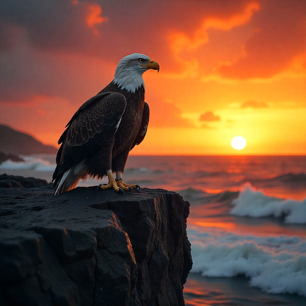 Eagle Sunset Urn for Human Ashes | Majestic Eagle Adult Cremation Urn
