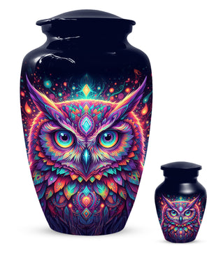 Owl Cremation Urn for Ashes – Custom Colorful Owl Memorial Urns for Mom& Dad -Women & Men