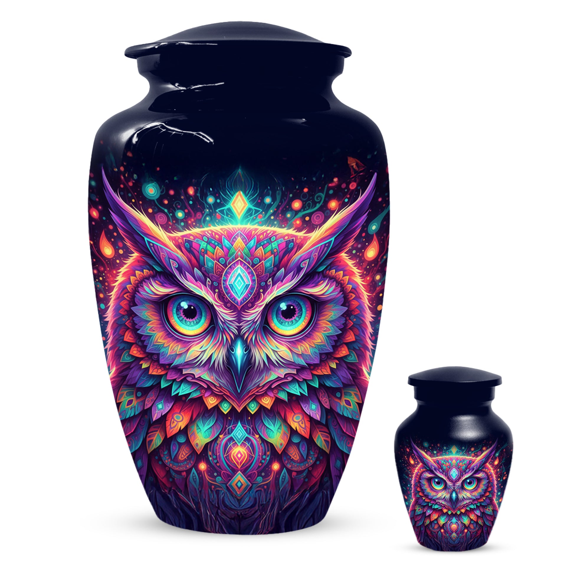 Owl Cremation Urn for Ashes – Custom Colorful Owl Memorial Urns for Mom& Dad -Women & Men