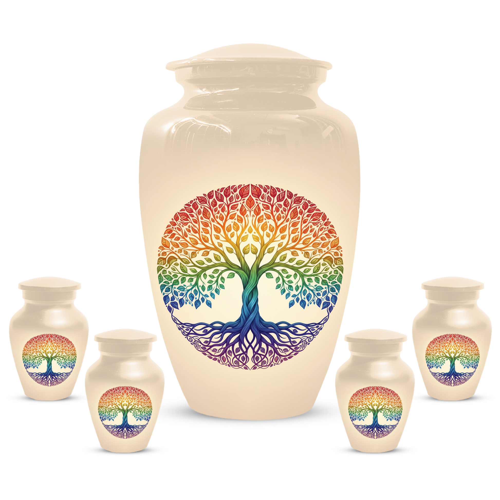 Rainbow Tree of Life Cremation Urns for Ashes –  Full Size Memorial Urn for Human Ashes,