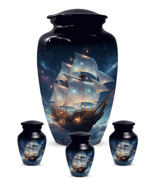 Nautical Ship Urns for Dad –  Sailing Ship Memorial Urn for Father Ashes