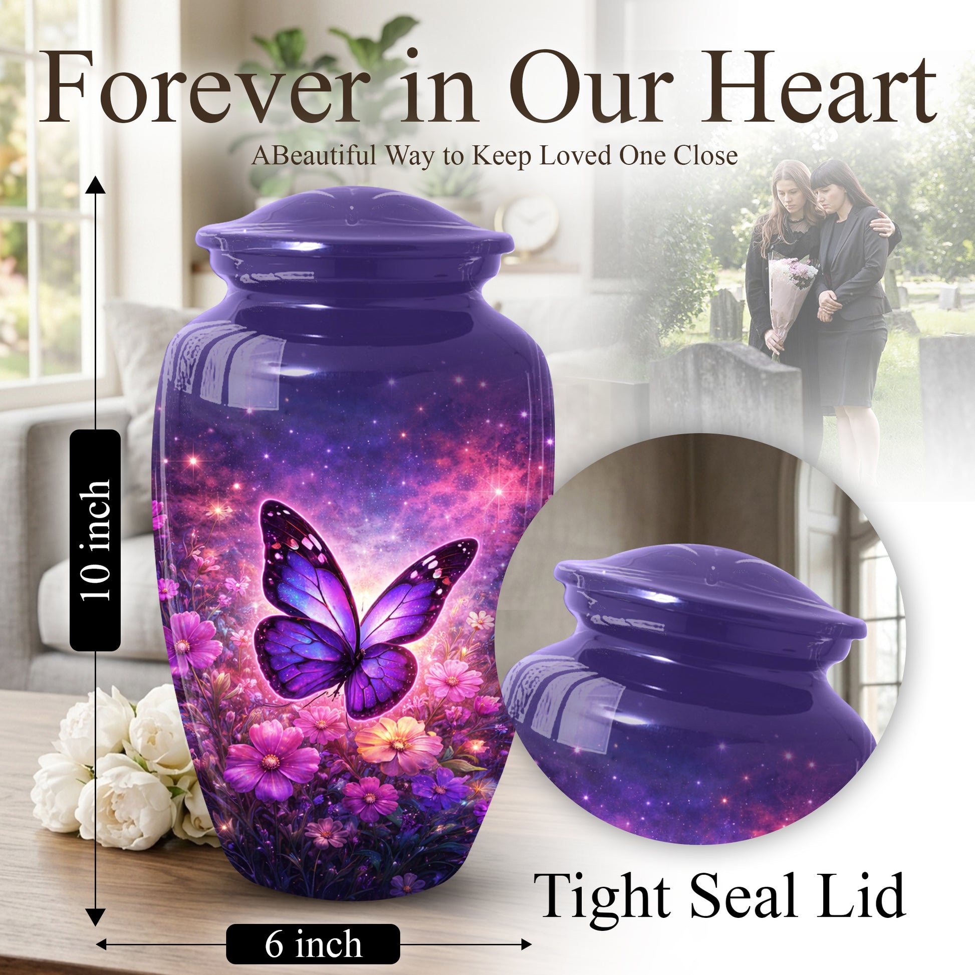 Butterfly Urn for Mom | Butterfly Large  Urns for Human Ashes |Adult Female Cremation Urn