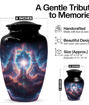 Celestial Adult Urn for Ashes -  Galaxy Memorial Cremation Urns | Personalized Funeral Keepsake
