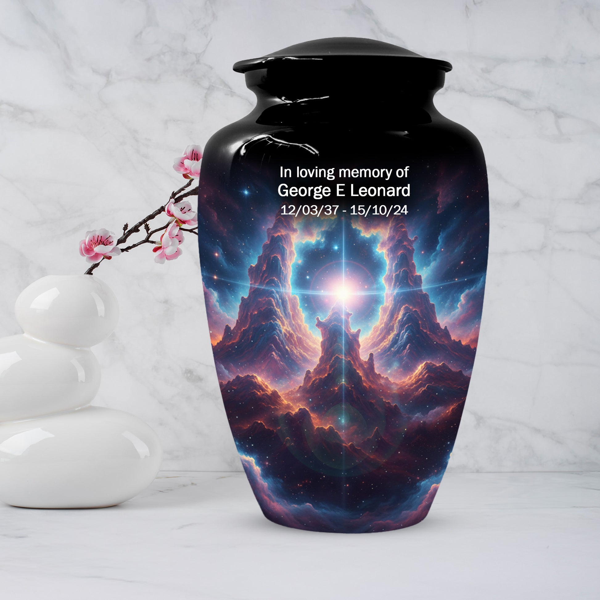 Celestial Adult Urn for Ashes -  Galaxy Memorial Cremation Urns | Personalized Funeral Keepsake