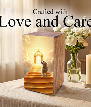 Golden Retriever Wooden Urn For Dog - Labrador Pet Keepsake Urns For Funeral