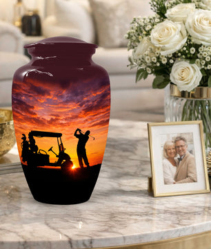 Golf Memorial Urn for Father – Personalized Golf Cremation Urns for Ashes