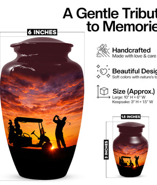 Golf Memorial Urn for Father – Personalized Golf Cremation Urns for Ashes