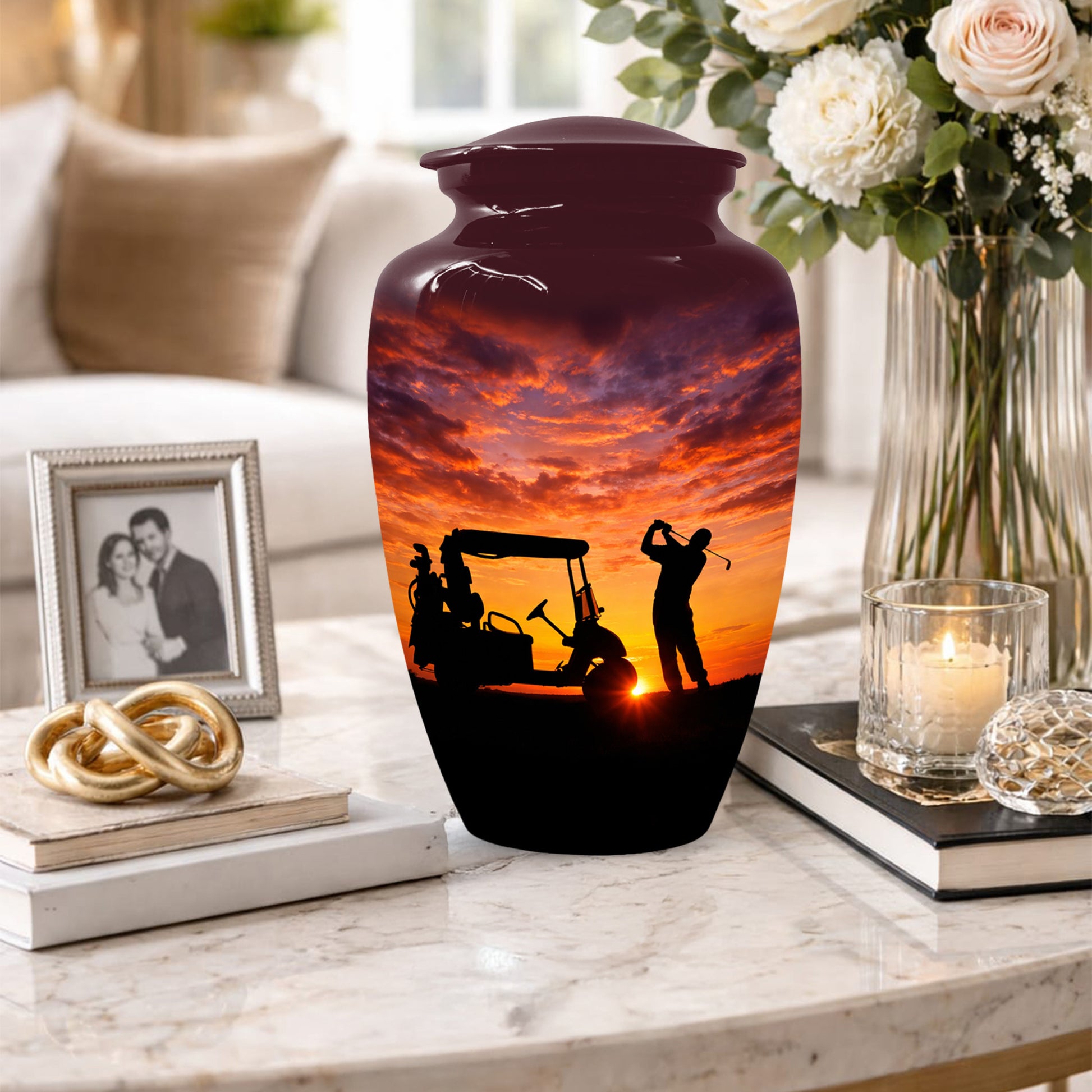 Golf Memorial Urn for Father – Personalized Golf Cremation Urns for Ashes